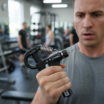 homme fait exercice avec grip for hands 