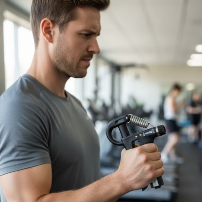 homme fait exercice avec grip for hands 