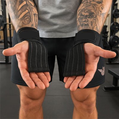 mains avec sangles de tirage 