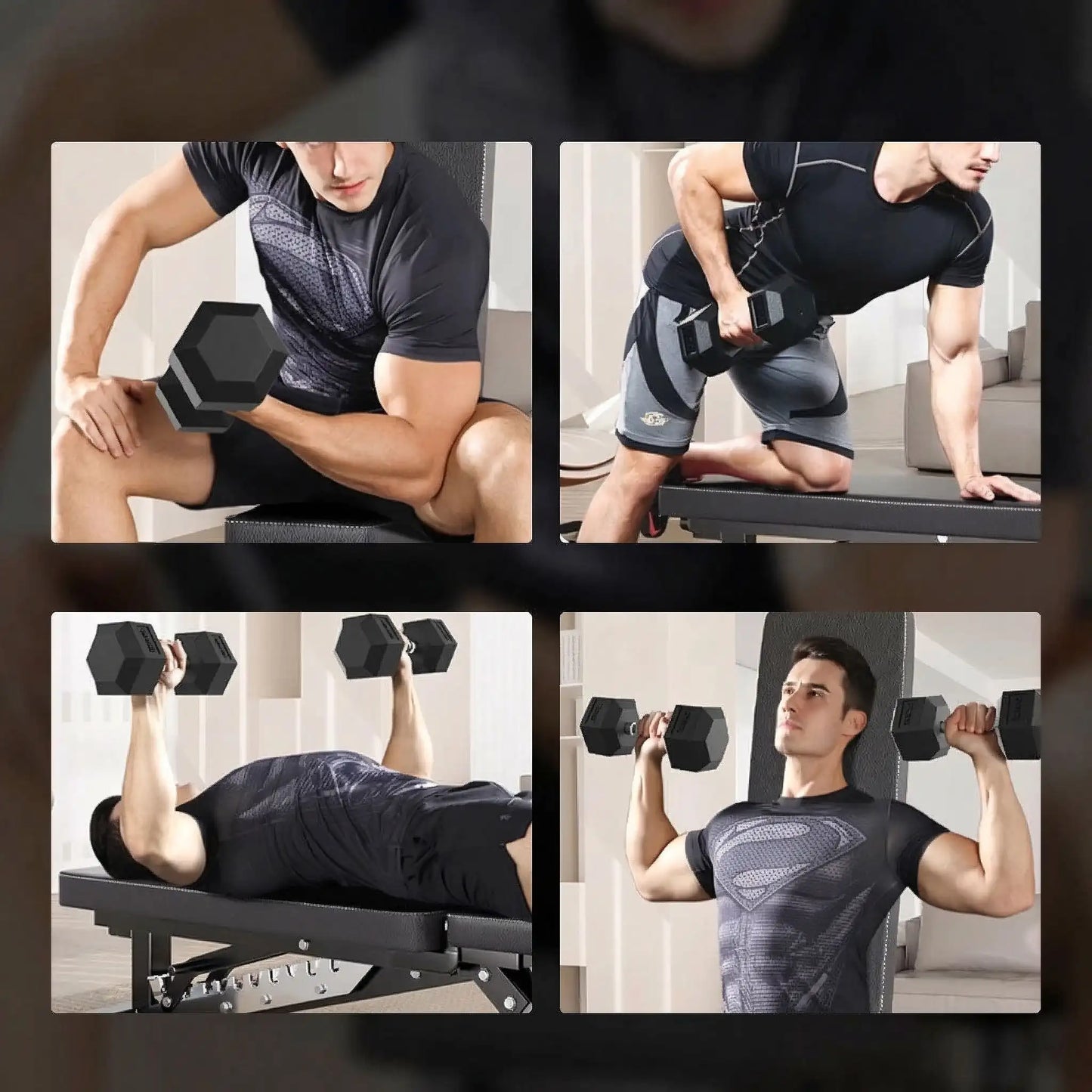 plusieurs exercices avec haltères