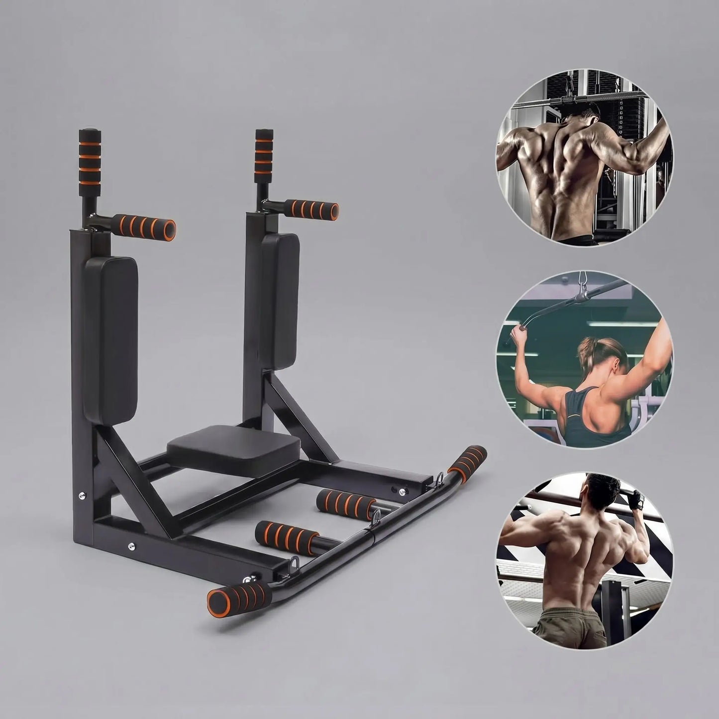 plusieurs exercices sur barre de traction murale