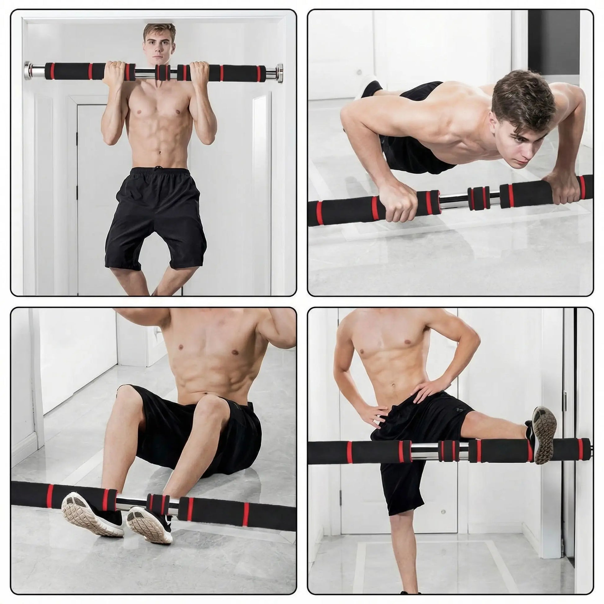 plusieurs exercices sur barre de traction sans fixation