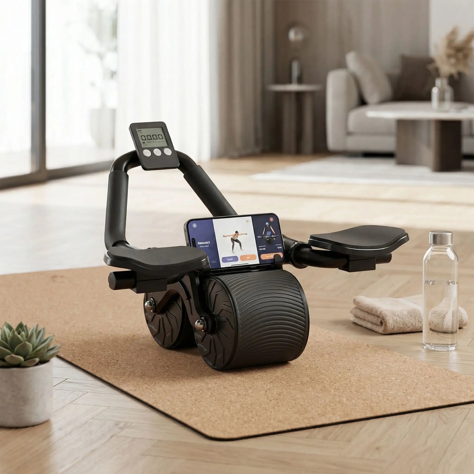 roue abdo avec support téléphone